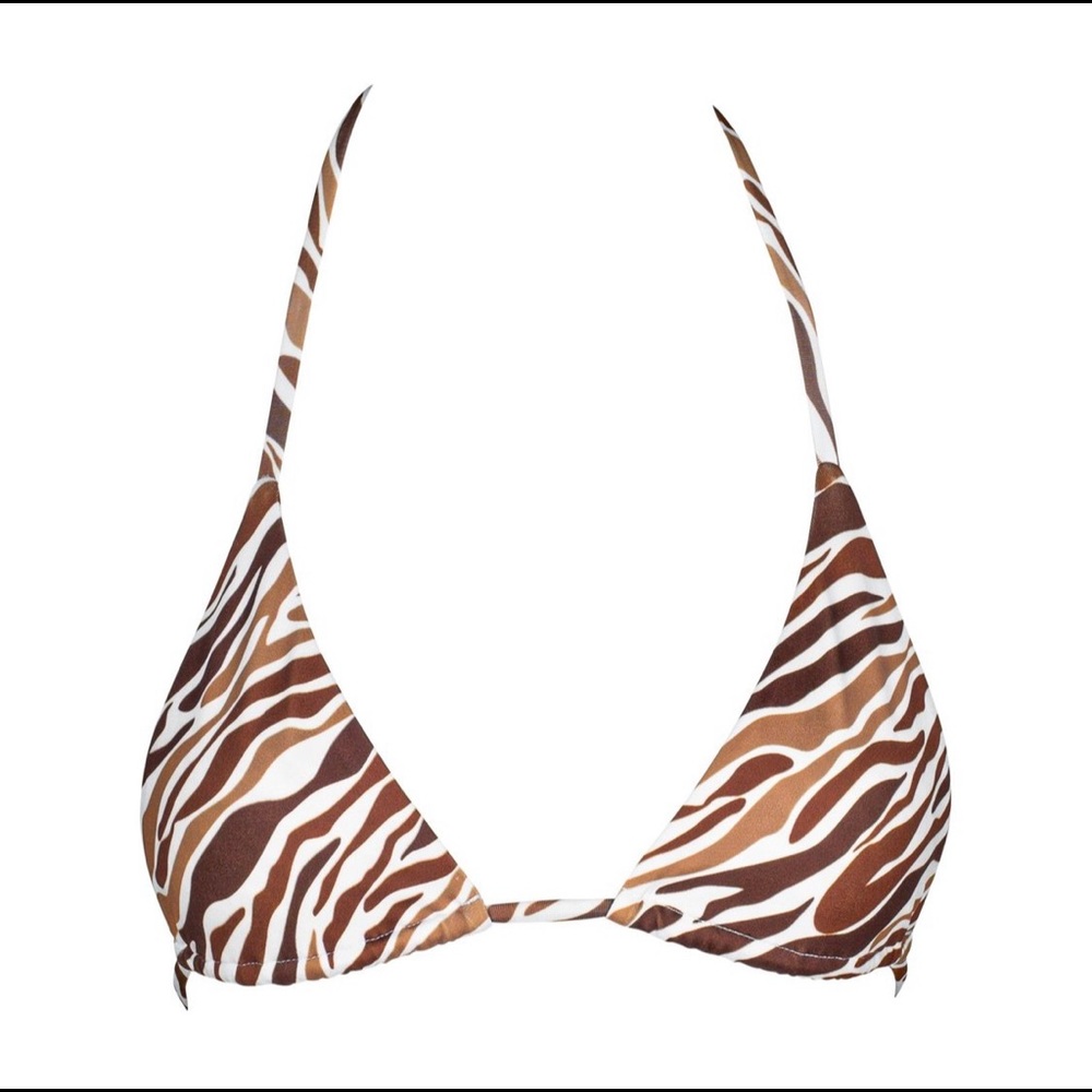 Lahana Swim Brown Zebra Remi Triangle Bikini Top